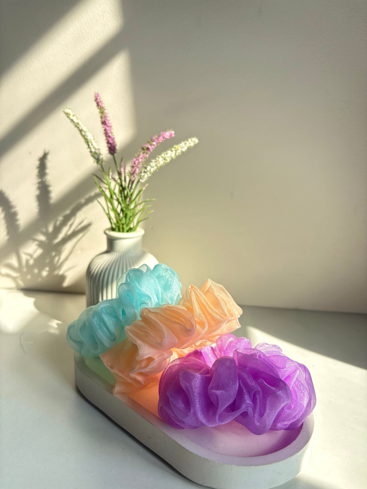 Pastel Parade (set of 3 regular size organza scrunchies)
