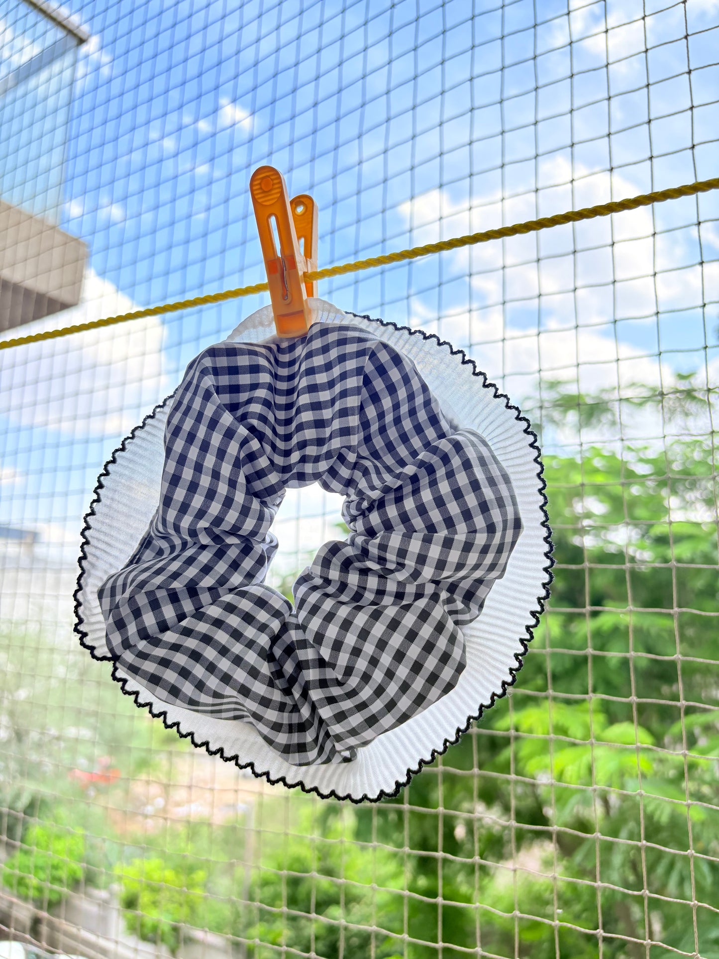 Gingham scrunchie