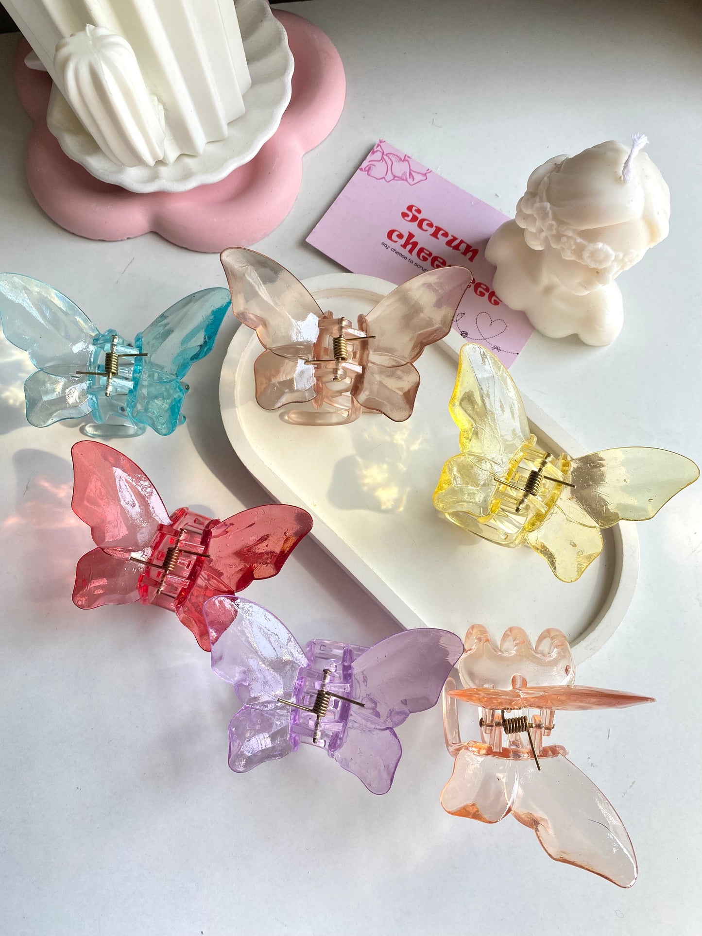 Crystal Butterfly claw clip in