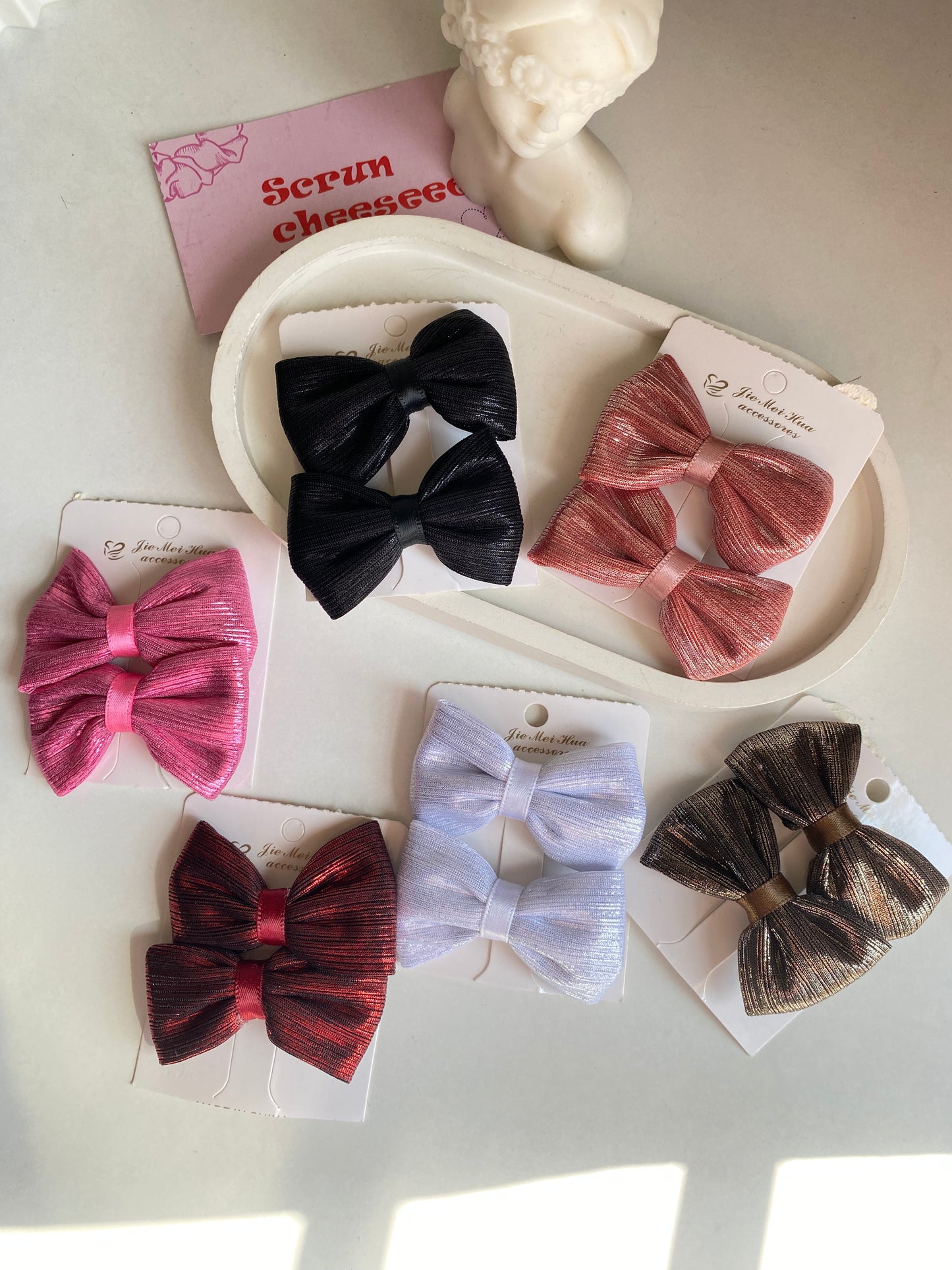 Shimmer Bow pins (pair)
