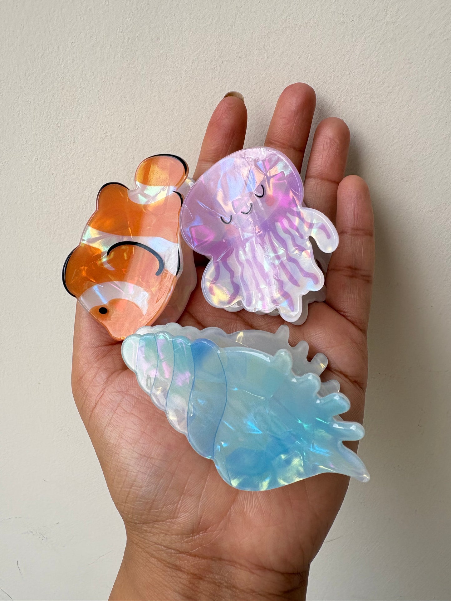 Ocean theme claw clips