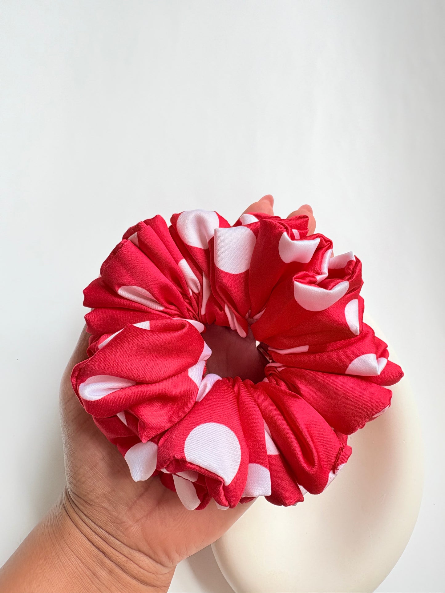 Polka dot oversized scrunchie