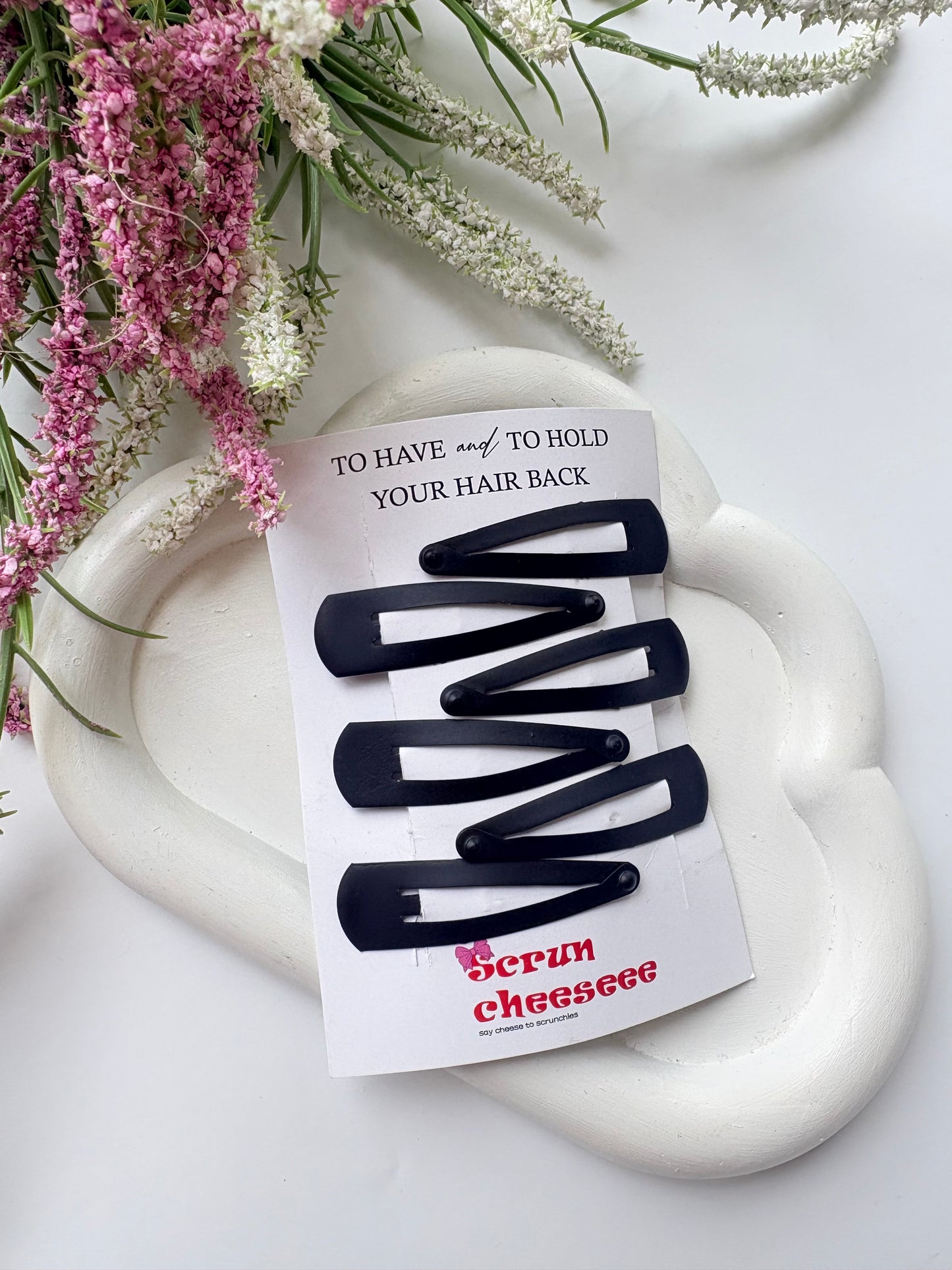 Black tic tac pins card (pack of 6)