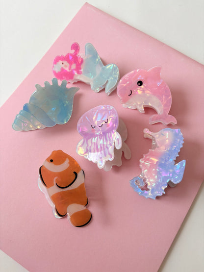 Ocean theme claw clips