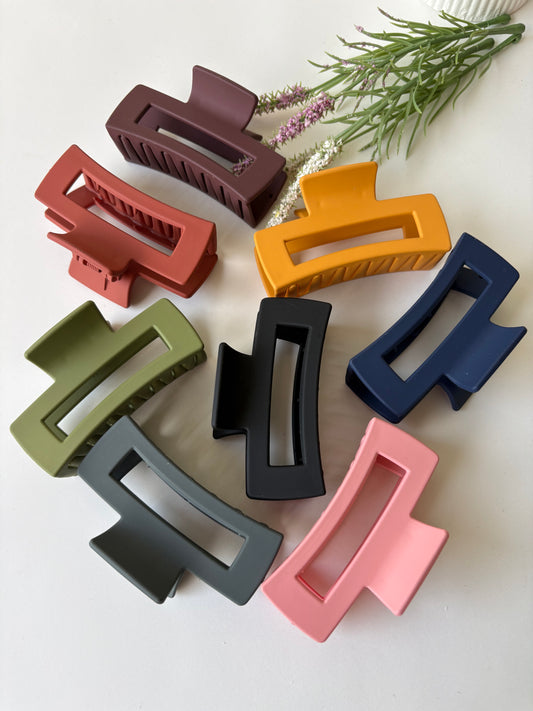 Matte rectangle claw clip
