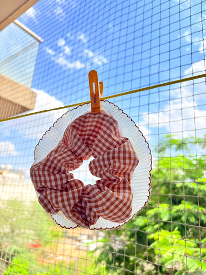Gingham scrunchie