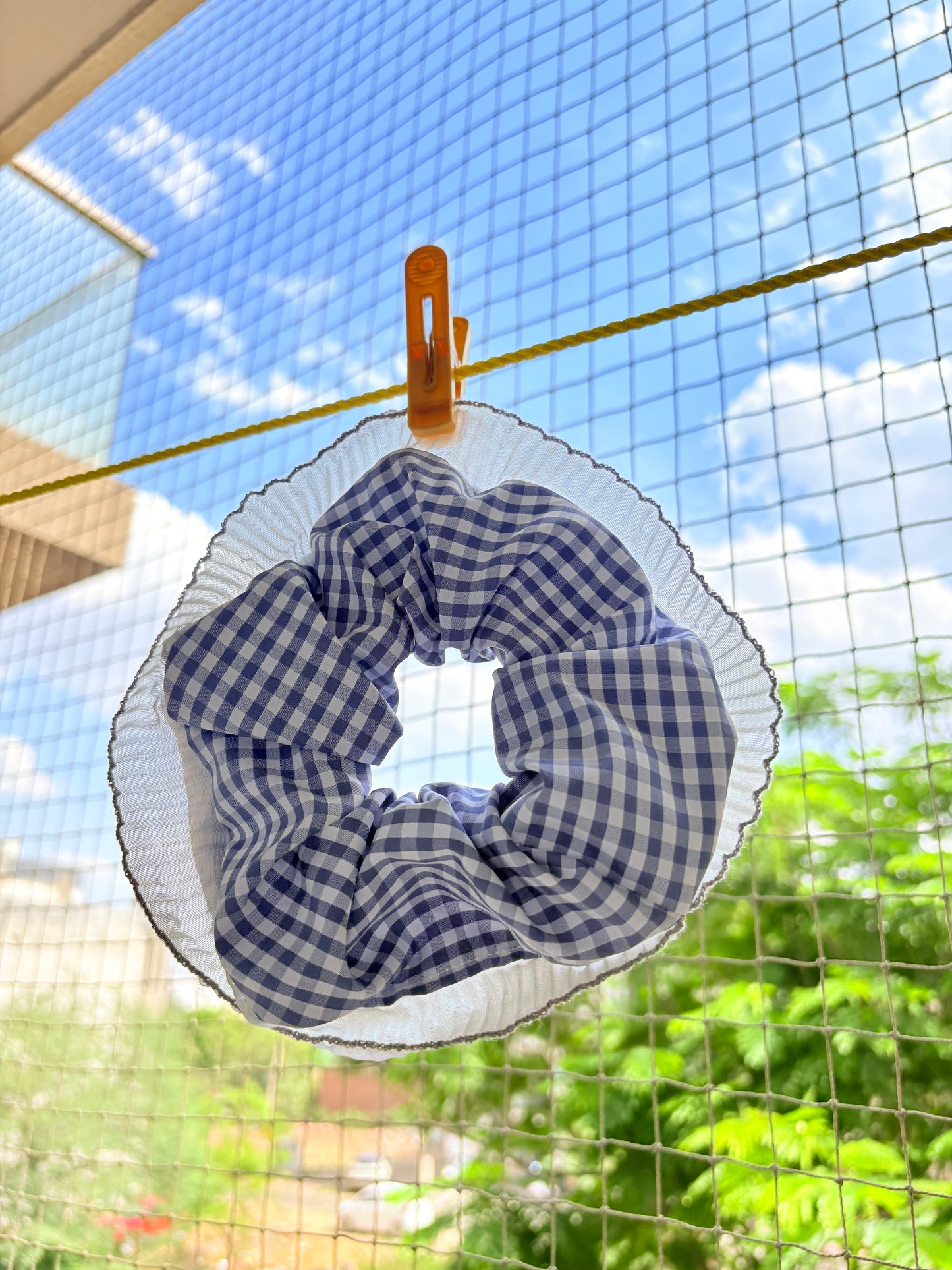 Gingham scrunchie