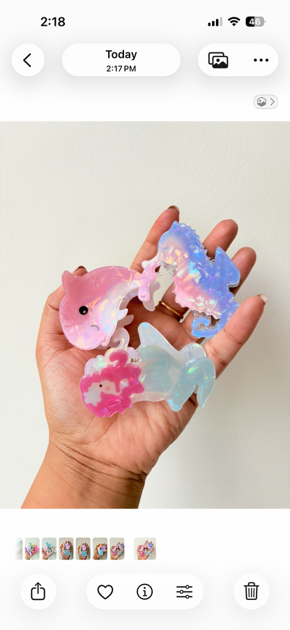 Ocean theme claw clips