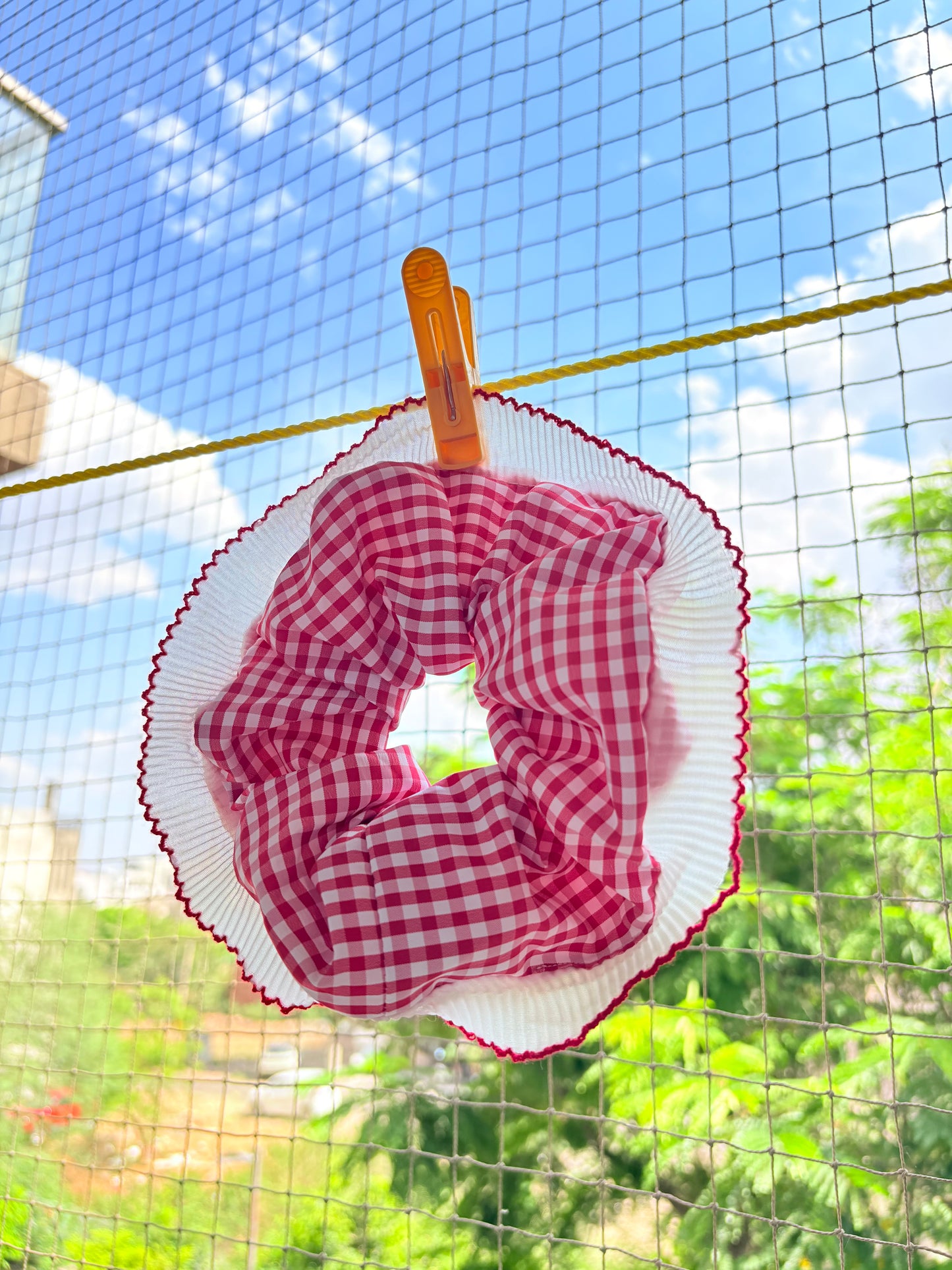 Gingham scrunchie
