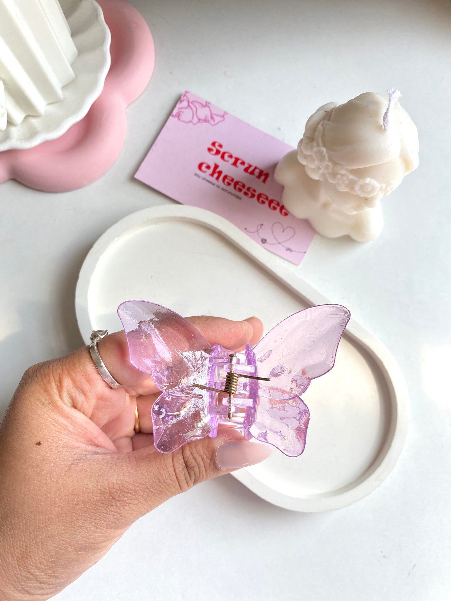 Crystal Butterfly claw clip in